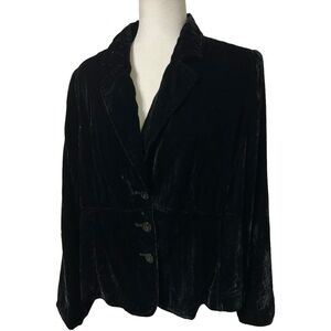 Lane‎ Bryant Black Velvet Blazer - Women's Size 14